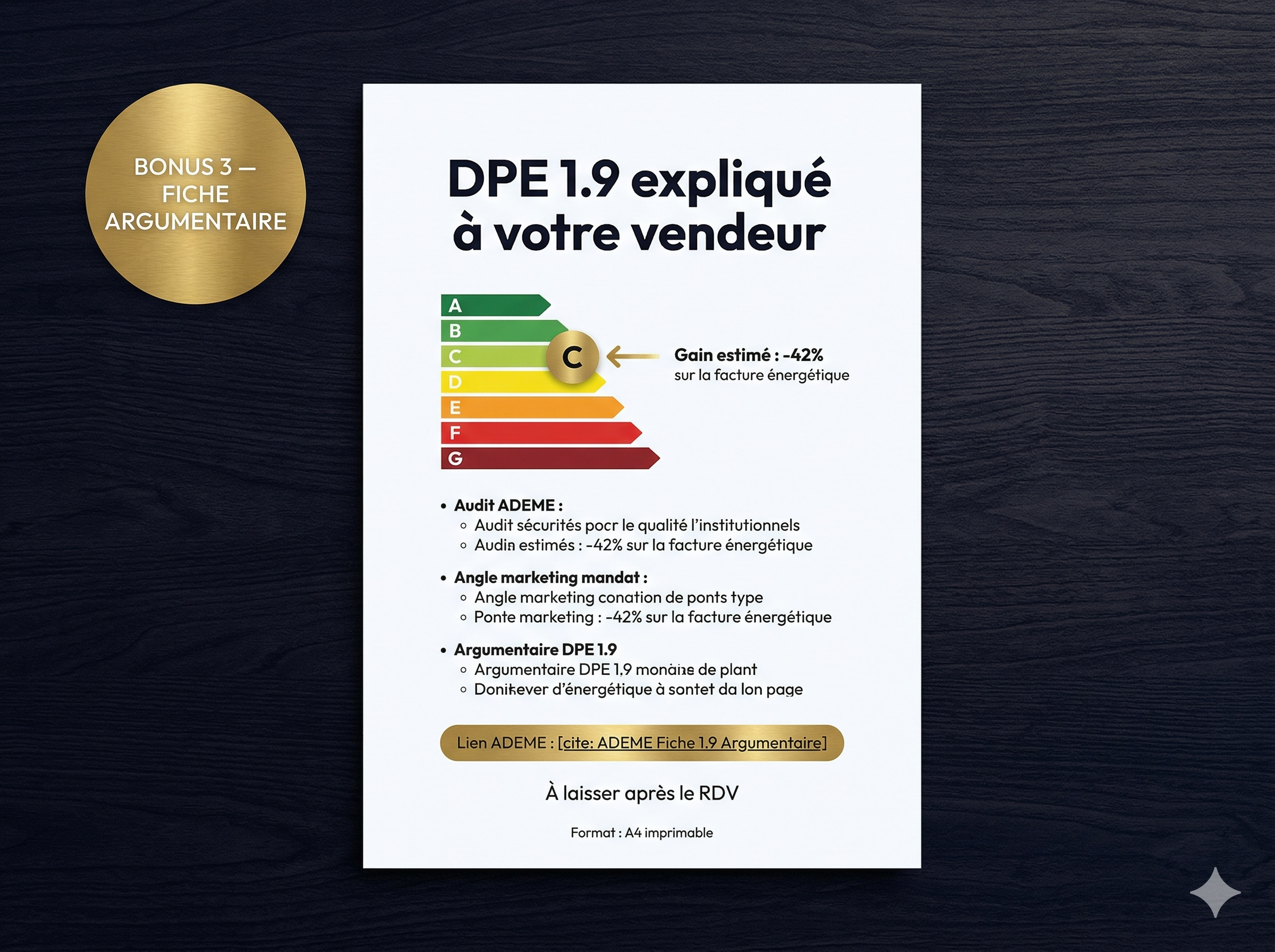 Fiche argumentaire DPE 1.9 agent immobilier — explication vendeur source ADEME